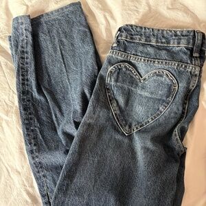 Zara straight leg jeans with heart pocket